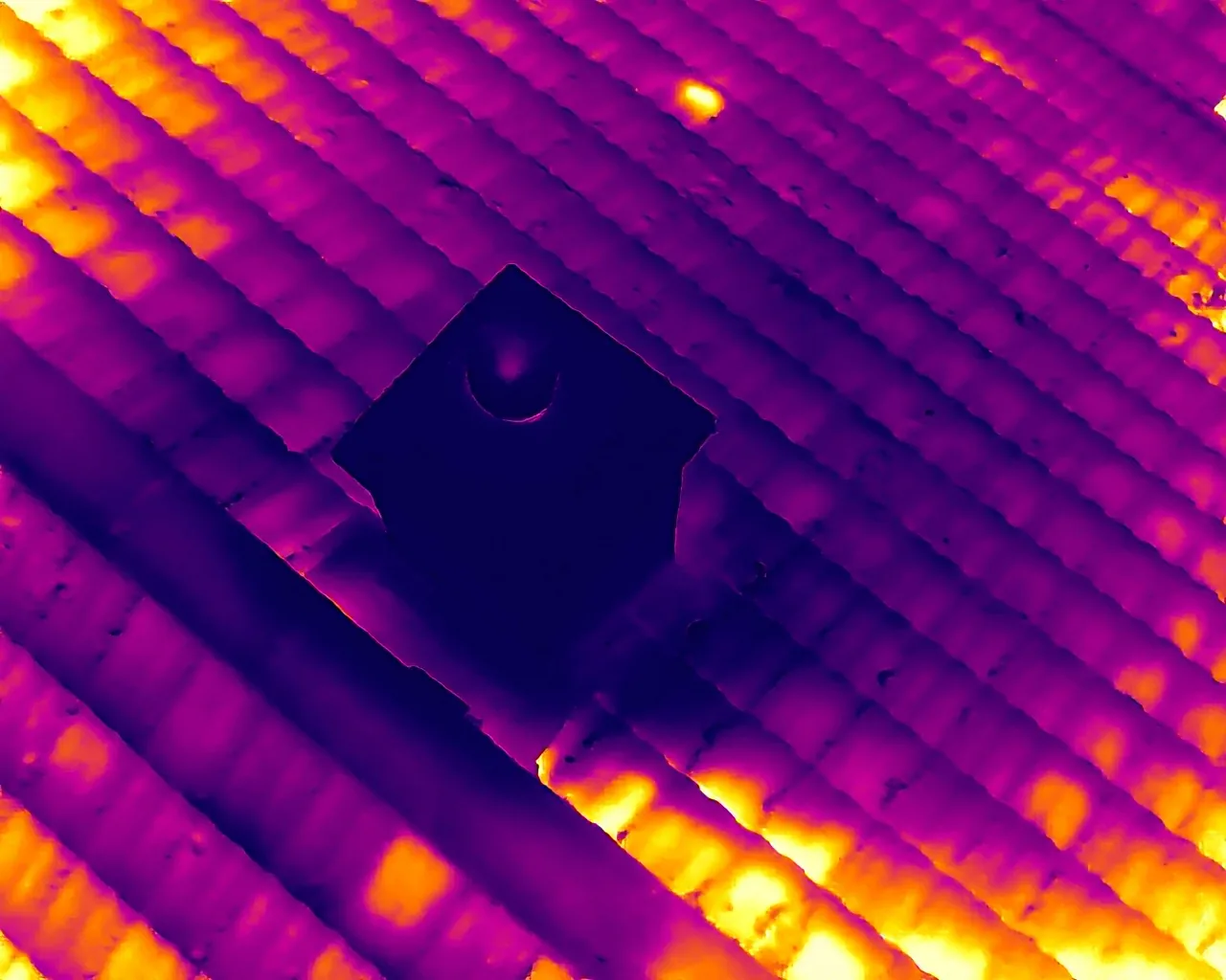 Thermal image of a chimney flue captured by Skyline Visuals