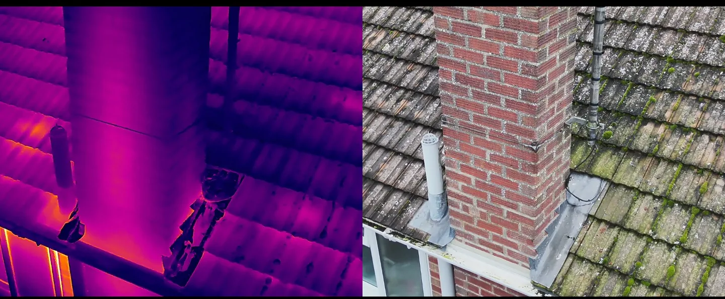 Thermal and visual chimney comparison by Skyline Visuals